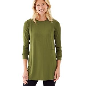 J.Jill NWT Wearever Collection Green Tunic Blouse Size Medium